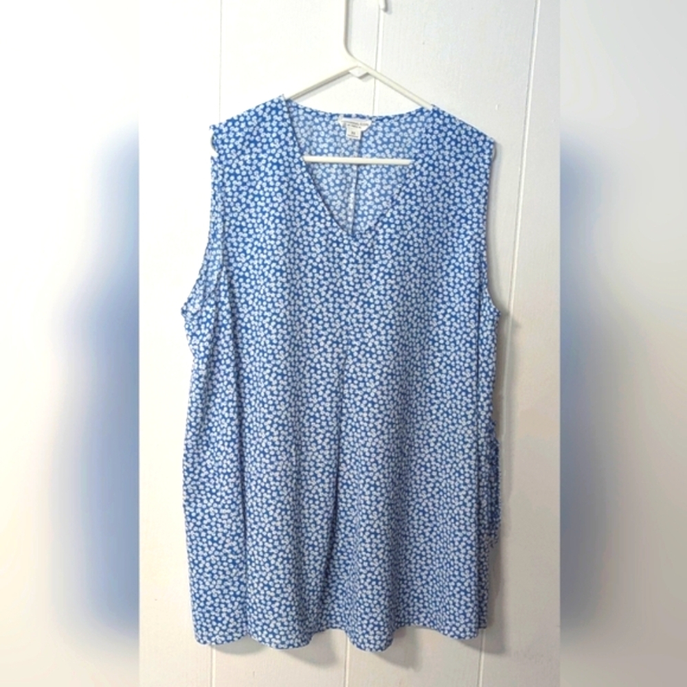 Blue Floral Plus Size Tank